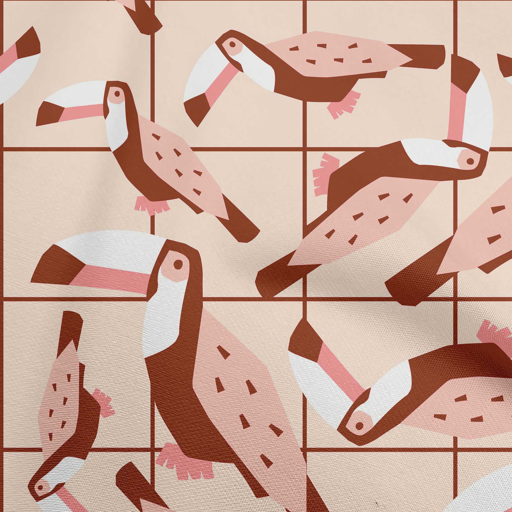 

OneOone Cotton Flex Blue Тканина Тропічні тукани Птахи Ремісничі проекти Декоративна тканина з принтом у дворі 40 дюймів 42 Inch Wide - Viscose Chiffon середній коричневий колір