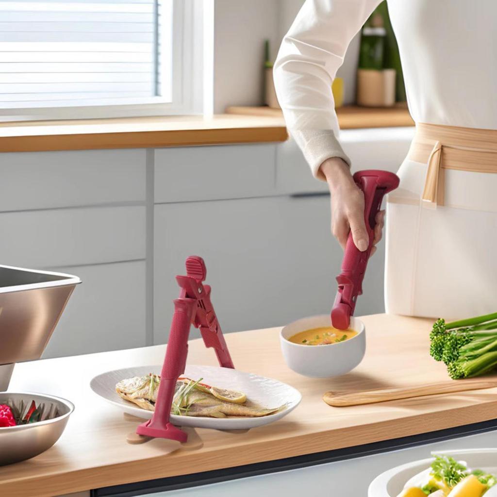 3-in-1 Anti-Scalding Bowl Clip Non-Slip Plate Steamed Dish Tongs Heat-Resistant Tray Lifter Holder Gripper Durable Kitchen Utensils