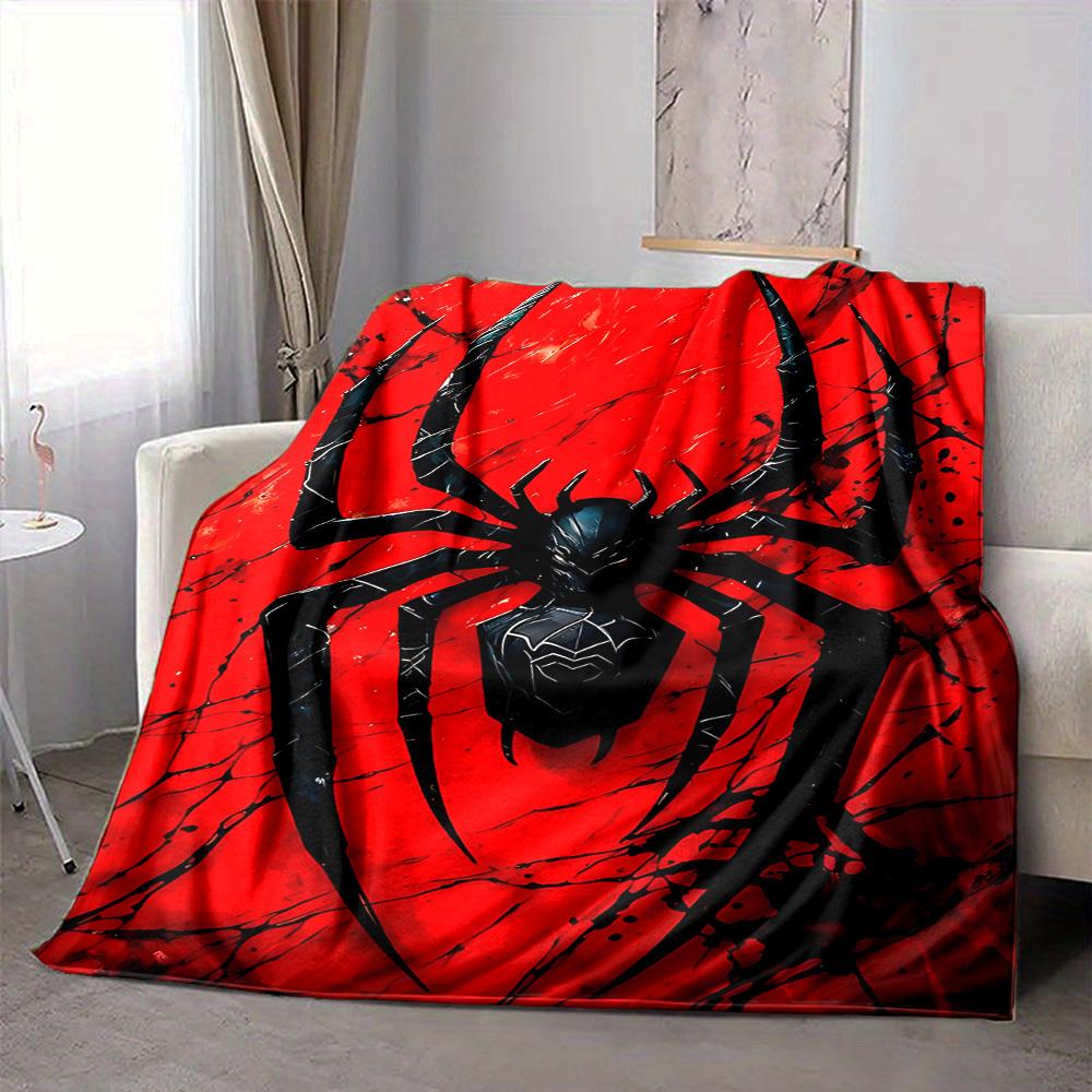 1pc Spider Symbol Blanket, Lightweight Flannel Throw Blanket for Sofa, Bed, Travel, Camping, Living Room, Office, Couch088