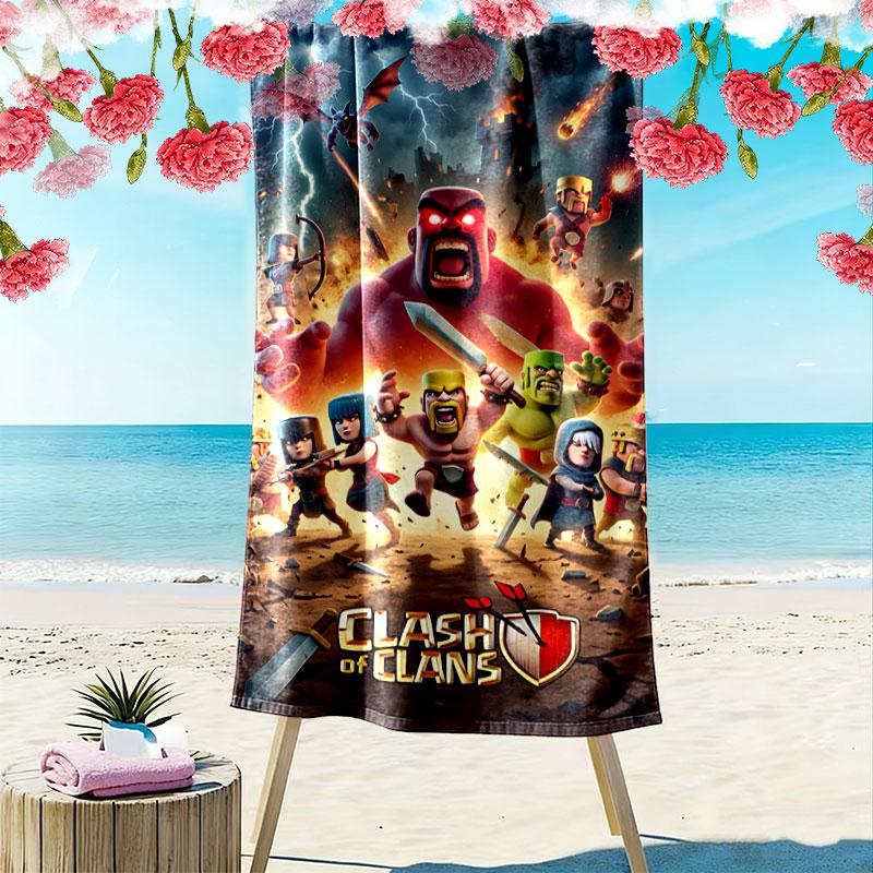 COC Print Beach Towel, Large Soft Quick Dry Towel for Beach Camping Swimming