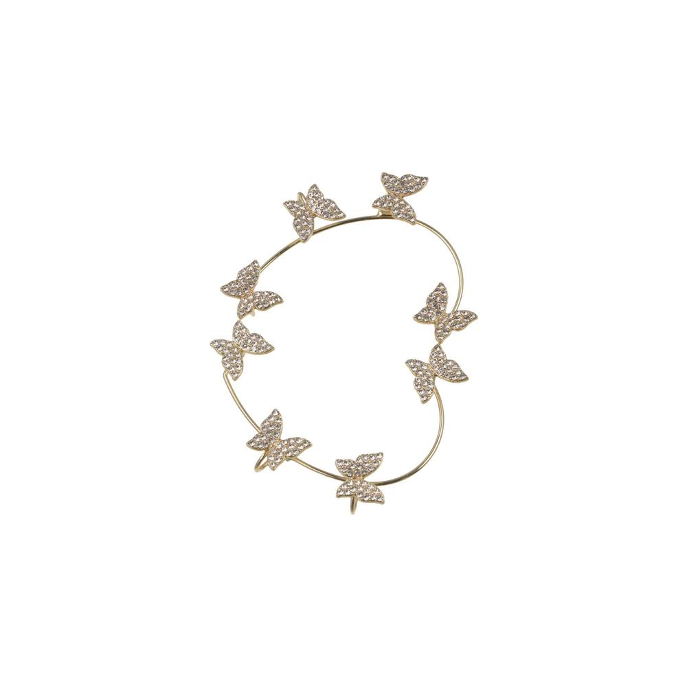 Fairy Pearl Flower Ear Cuffs Chic Rhinestone Ear Clips Aesthetic Butterfly Elf Ear Cuff  Girls