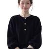 Elegant Black Velvet Lace Trim Women's Top - Chinese Style, Slimming & Versatile for Autumn/Winter 2026.