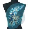 Blue Black Gold Sequined Embroidery Patches Lace Trims Mesh DIY Embroidered Floral Patches Lace Fabrics Applique