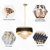 Modern K9 Crystal Chandelier Luxury Black LED Pendant for Home Villa Ceiling Installation With Switch Control for Room Lighting