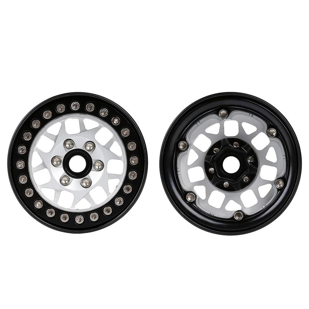 Aluminum Alloy Wheel Beadlock 2.2in Wheel S Hub 4pcs Replacement for 4 SCX10 90046 03007 Gen8 1Celsius10 Remote Control Car