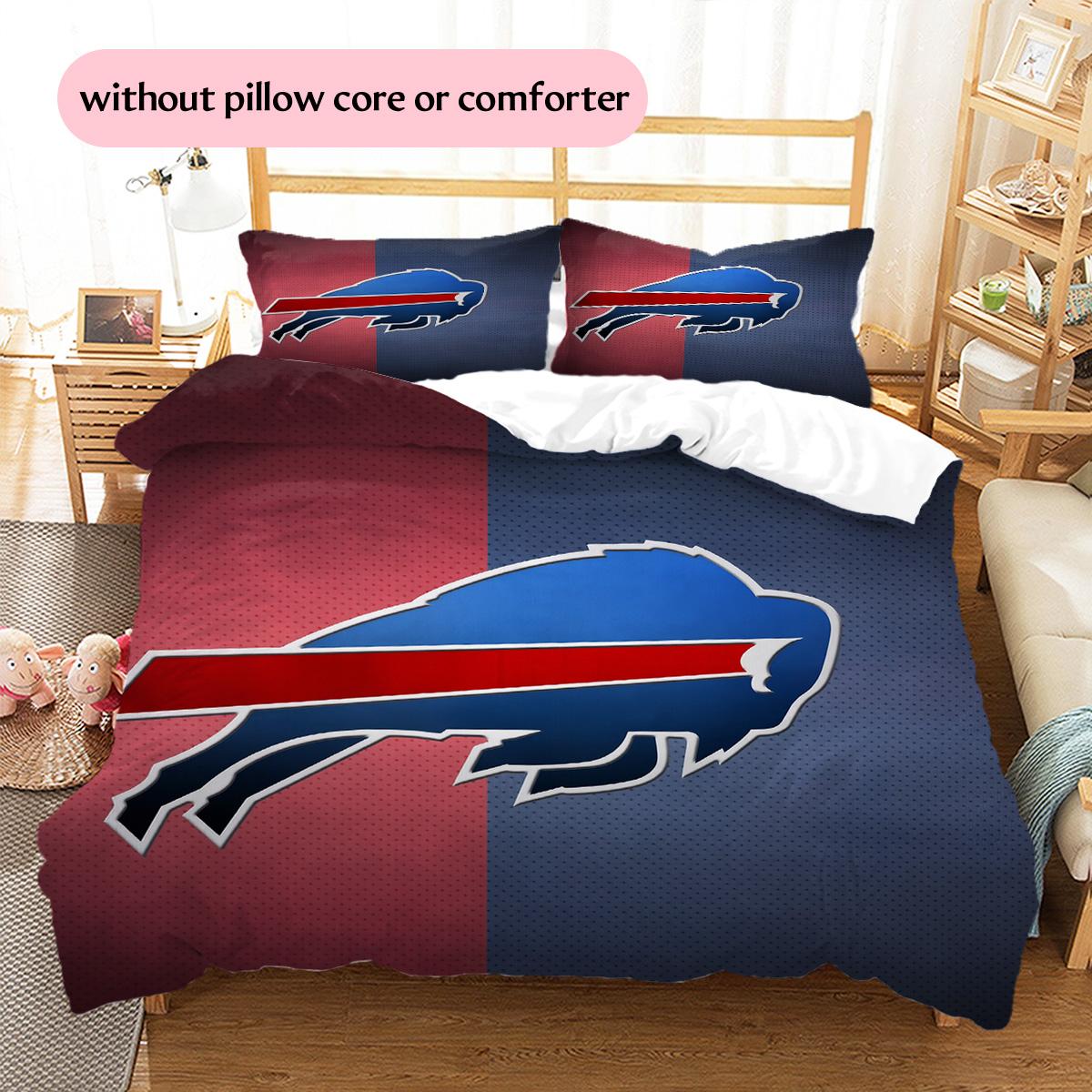 

Buffalo Bills Pattern Bedding Quilt Set Home Decoration Gift (1 * duvet cover + 2 * pillowcase without core) 135x200cm