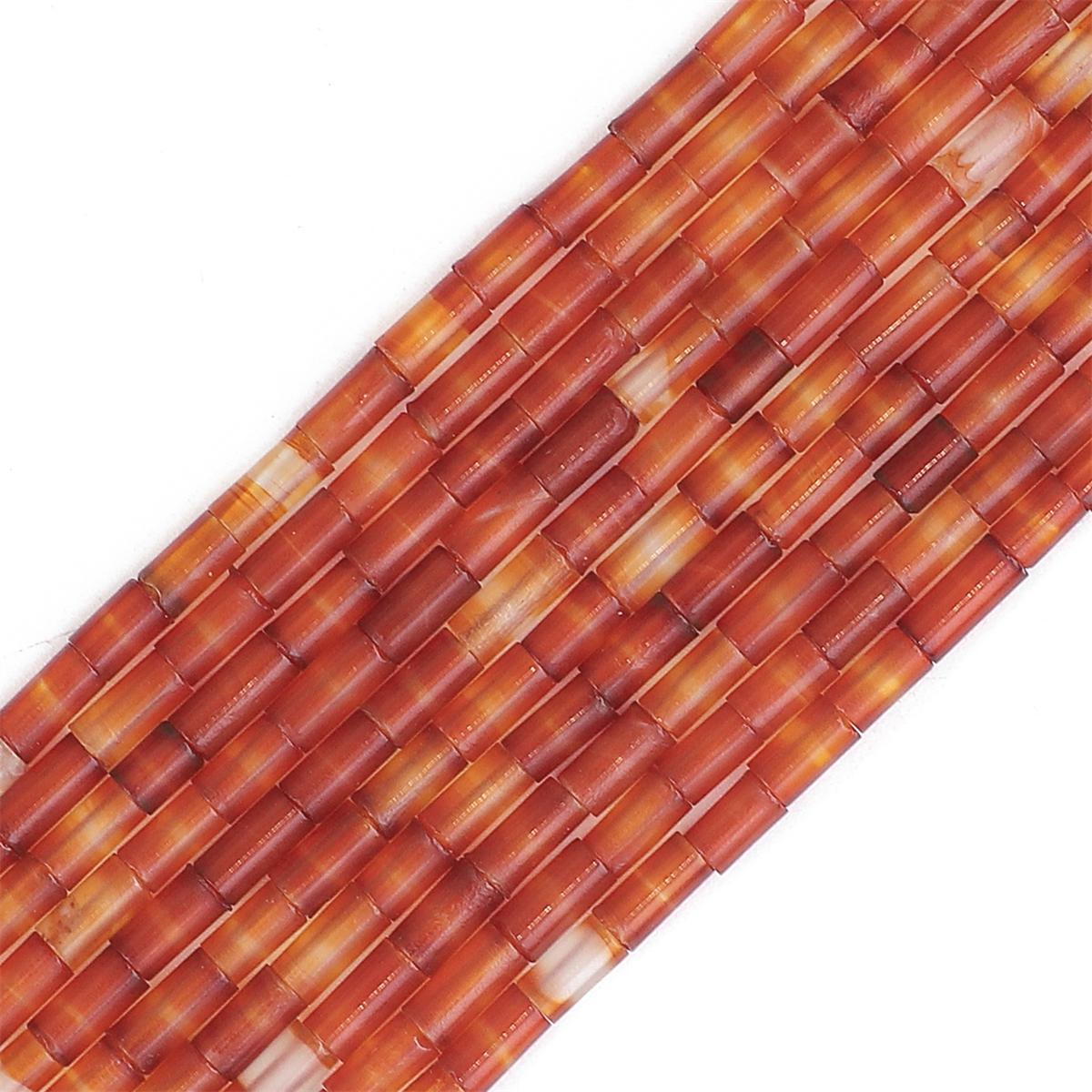 

38 см мини-трубка из натурального камня в форме агата, кварца, аметиста, бусины для DIY, модные ювелирные аксессуары, 15 дюймов/нитка Red Agate