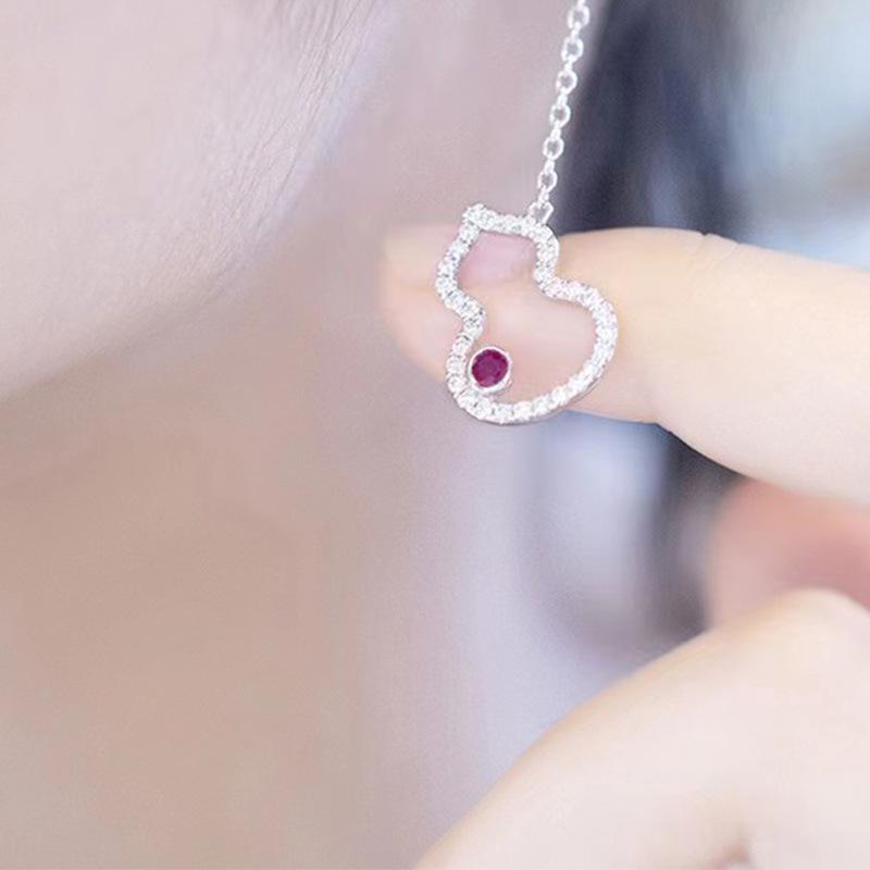 

Новое китайское стильное ожерелье из стерлингового серебра S925 в форме тыквы, женское, с бриллиантами, простое и легкое, роскошное украшение 925