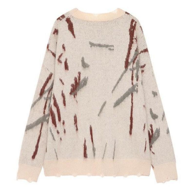 2026 Oversized Mohair Blend Knit Sweater Women Loose Fit Casual Round Neck Pullover In Black Beige