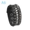 90S  Punk Style Bracelet Personality Pu Leather Three Rows Spikes Square Bracelets Bangle 2024 Party Jewelry Gift