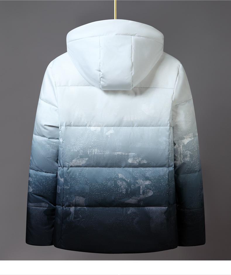 Herren Übergangs Winter Weiß Enten Daunenjacke - Dick, Warm, Trendy Kapuzen Student Mantel
