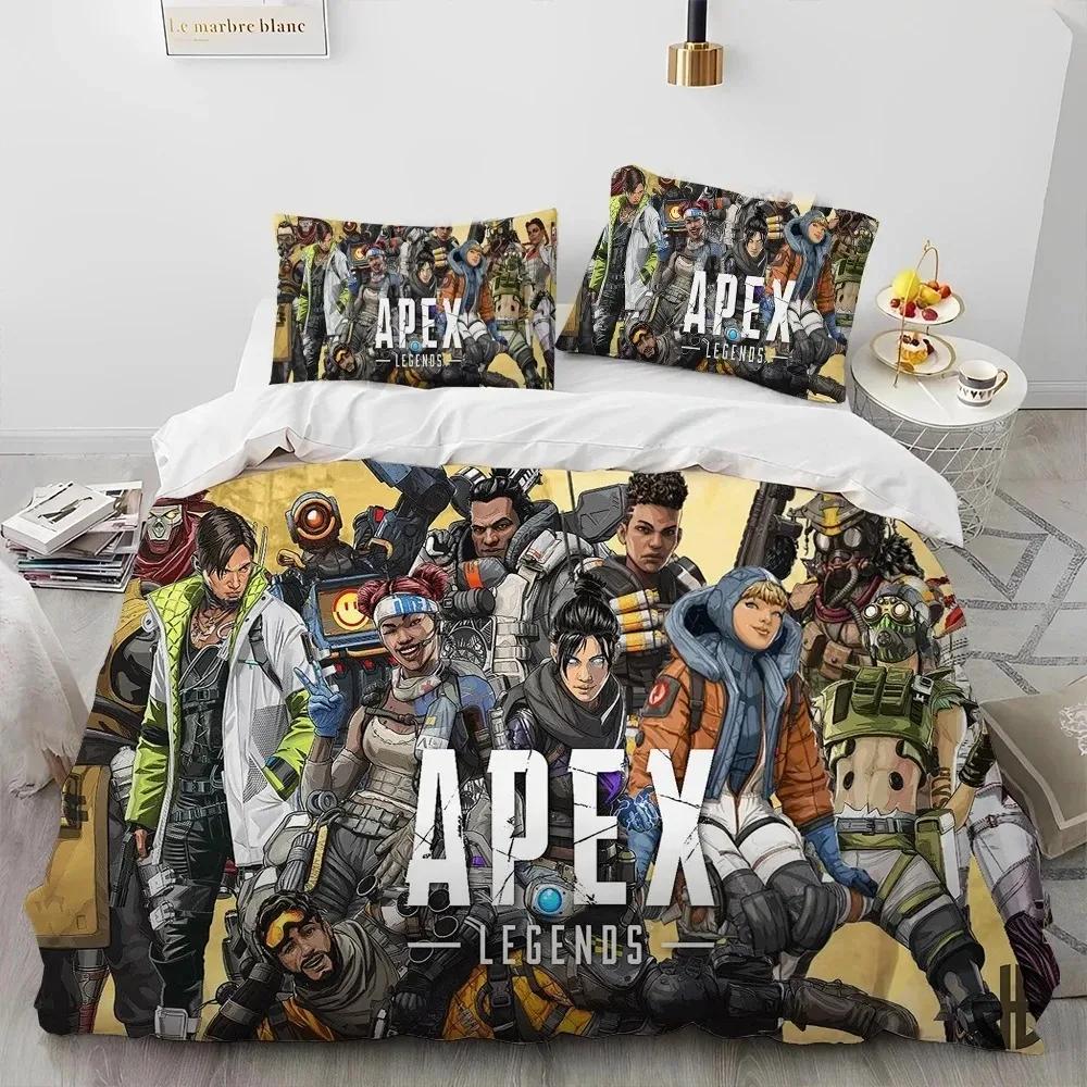 A-Apex Legends Game Gamer Cartoon Dekbed Beddengoed Set Dekbedovertrek Bed Set Dekbedovertrek Kussensloopking Queen Size Beddengoed Set