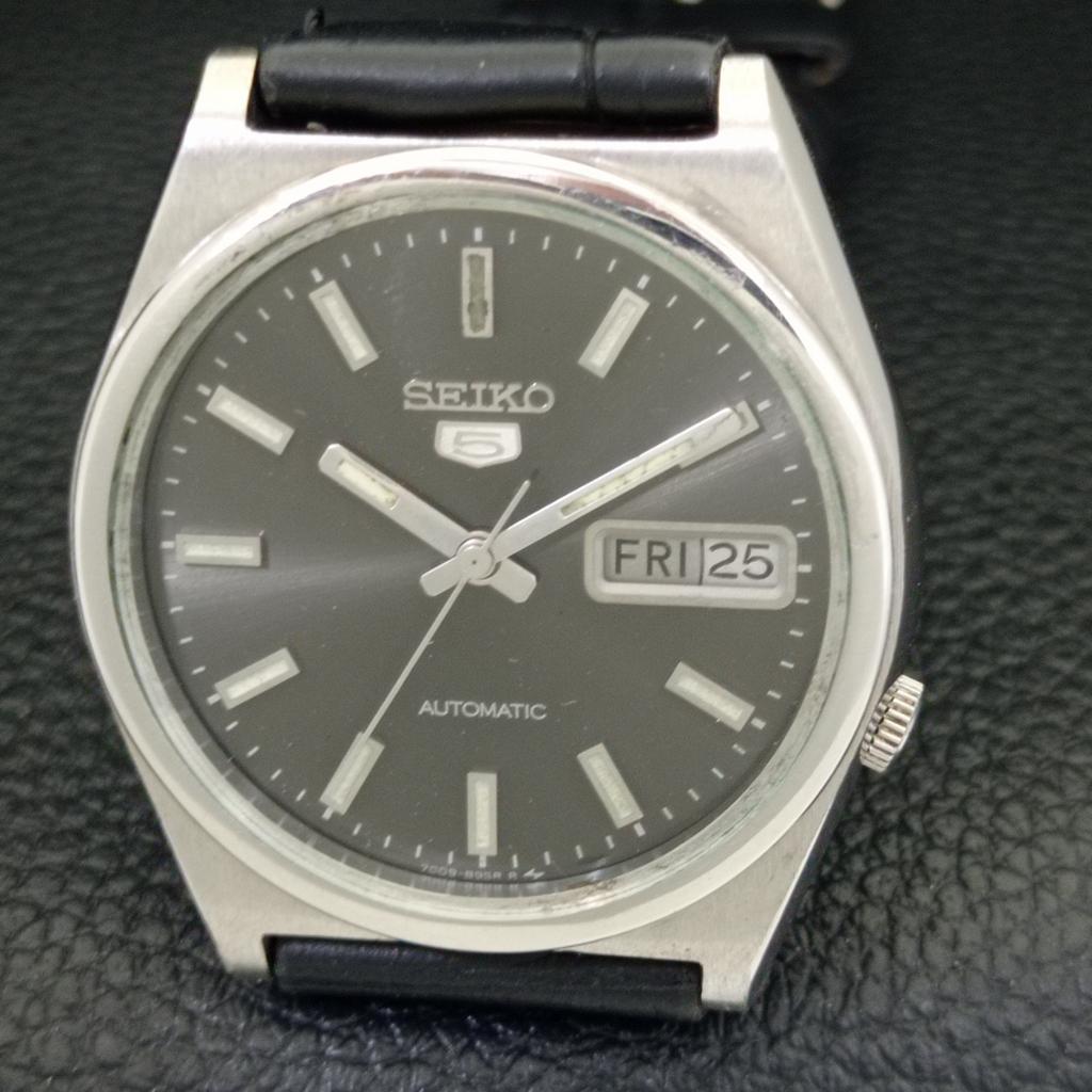 JAPAN VINTAGE SEIKO 5 AUTOMATIC 7009A MENS ORIGINAL DIAL WATCH A702378-5 R124-a702378