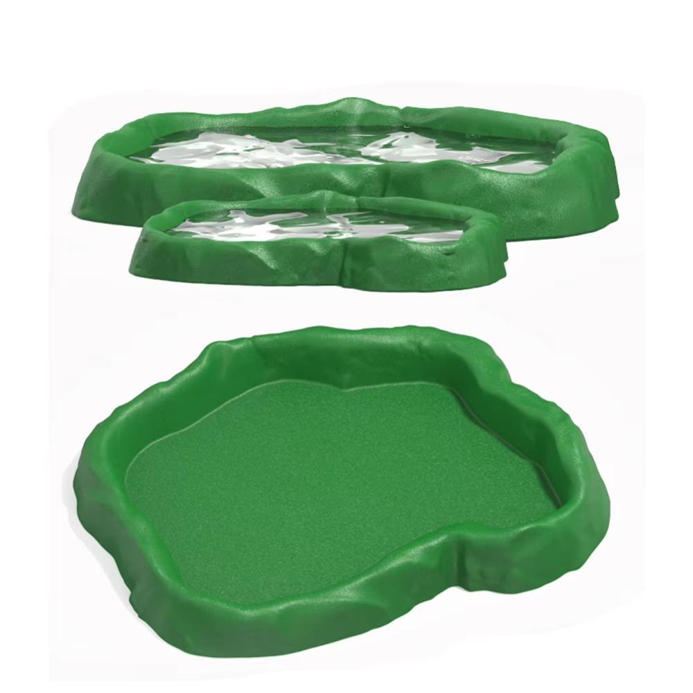 Stone Texture Reptile Feeder Bowl ABS Resin Feeding Bowl Dish New Water Dish Feeder Pet Crawler