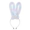 Handmade Plush Gradient Bunny Ears Headband Cosplay Accessory Women Men Costume Party Festival