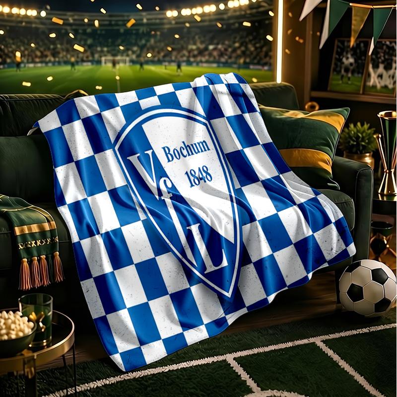 Coperta Bochum Crest in Flanella Peluche per Divano Letto Regali per Uomini Donne Coperta da Viaggio Picnic Regali per Fan di Natale