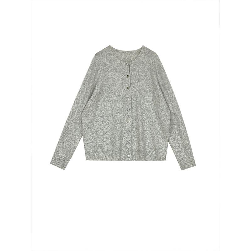 

Plus Size Women s Soft Knit Cardigan - Loose, Solid Color, Round Neck, Long Sleeve, Versatile & Lightweight 2XL (140-170 jin)