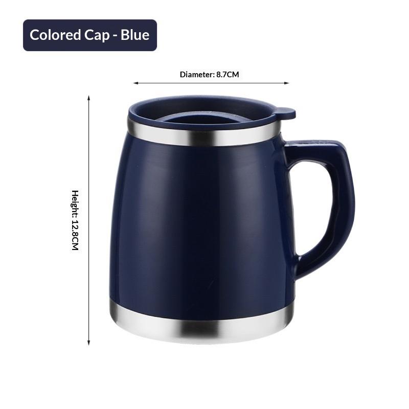

500Ml Stainless Steel Vacuum Insulated Coffee Cup With Lid, Dual Wall Cold Drink Thermos,Home Use,Durable & Leakproof Design