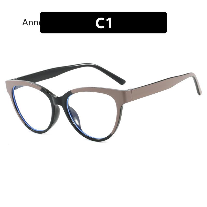 New Women Glasses Frame Cat Eye Flat Mirror Fashion Eyeframe Retro Anti Blue Light Trendy Man Decorative Glasses Plain Eyewear