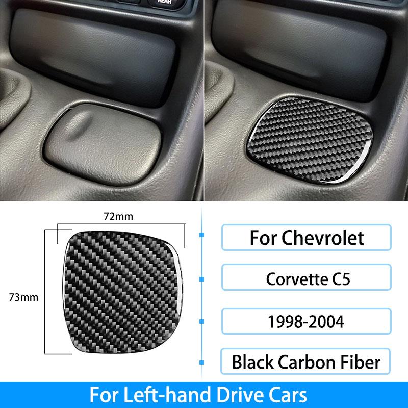 Pentru Chevrolet Corvette C5 1998-2004, fibră de carbon, priză centrală, buton radio, ridicare fereastră, inel pentru chei, decorare pentru capac