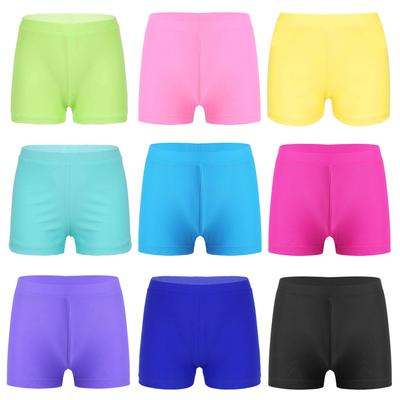 Girls Gymnastics Shorts Solid Color Dance Tumbling Athletic Short