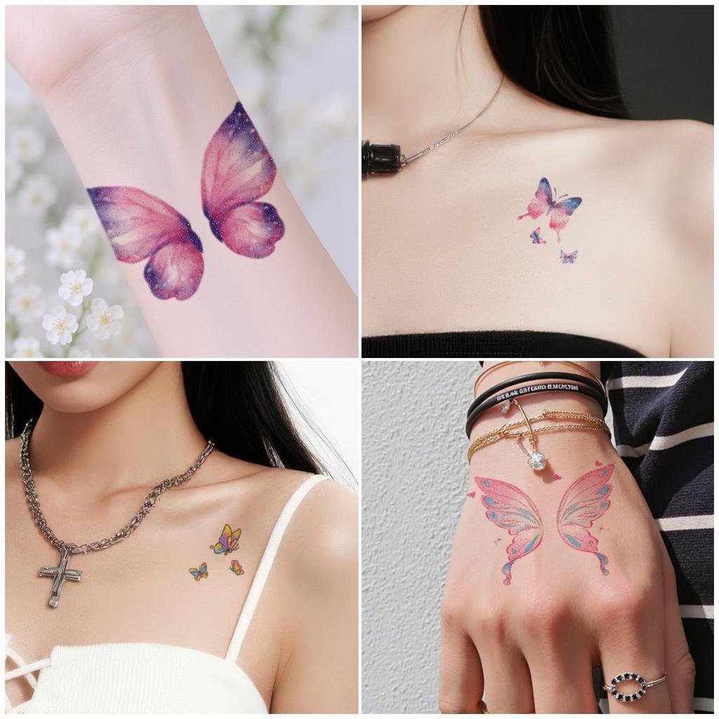 Colorful Butterfly Music Festival Tattoo Stickers: Non-Toxic, Easy to Clean, Stylish, Perfect for Arms.