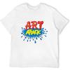 Huang Qi Art Attack T-Shirt Mens Vintage T Shirts Men's Cotton T-Shirt White