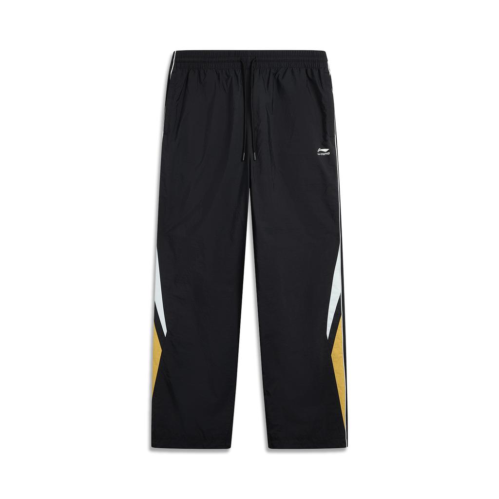 Li Ning Sports Lifestyle Series Mid-Rise Simple Comfortable Straight-Leg Color-Block Lace-Up Casual Pants Men bottoms AYKV737-1