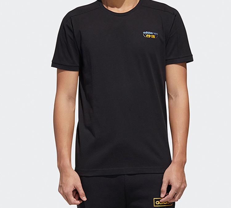 Adidas Neo T Shirts Men's Black Crew Neck Moderate Straight Fit GK1481