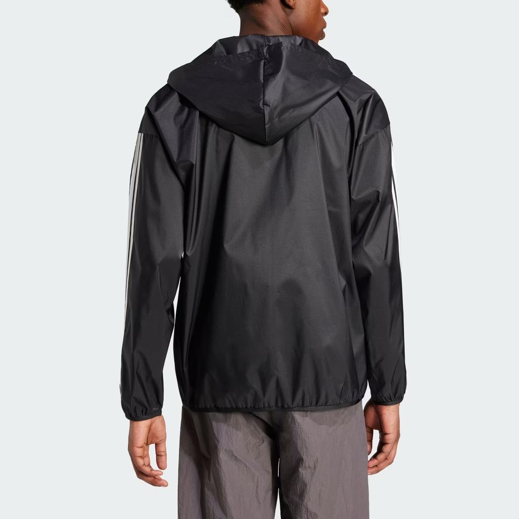 adidas Essential 3-Stripes Ripstop Windbreaker Series Sports Striped Hooded Zipper Waterproof Windproof Long Sleeve Jacket Men Jacket IM7848