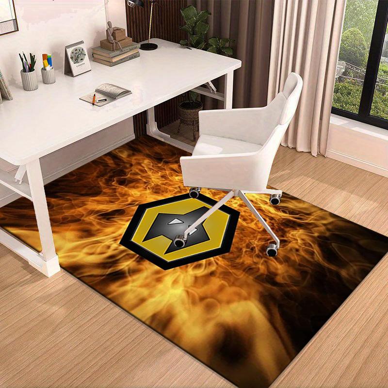 Wolves Team Emblem Printed Area Rug for Office, Chair Rug, Decorative Carpet Floor Mat, Large Size Fan gifts Christmas gifts