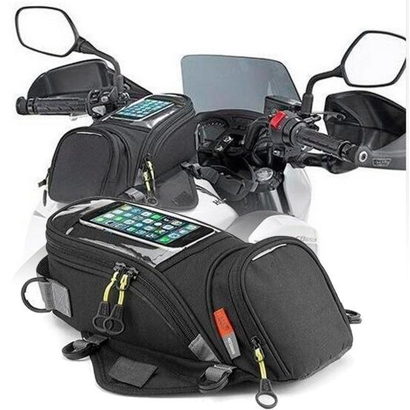 Waterproof Motor Tank Bag Black Oil Fuel Tank Bag Magnetic Motorbike Saddle Bag Single Shoulder Bag Motorcycle Backpack Motorbike Accessories