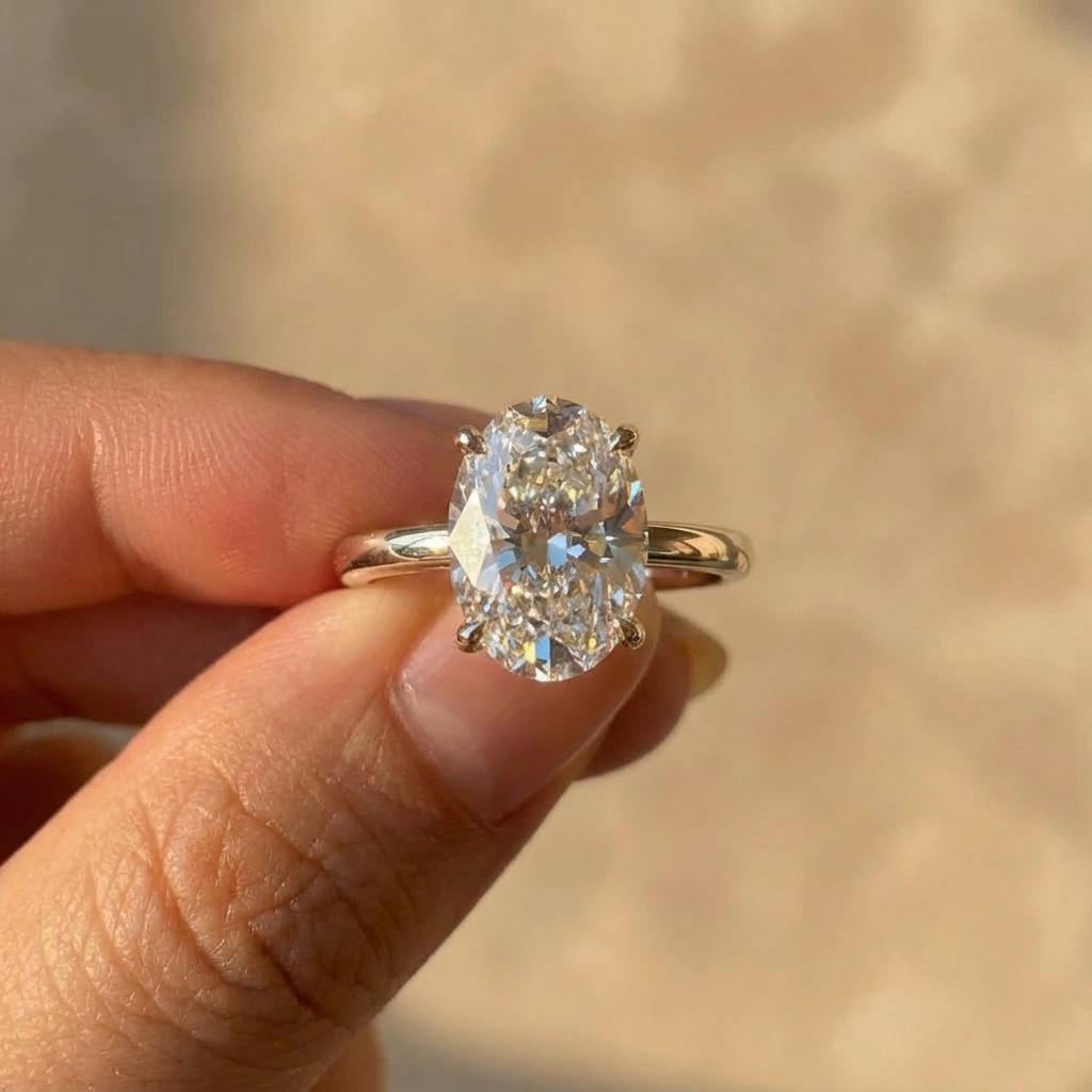 Bagues en Argent 925 Zircon Magnifique Pierre Ovale Brillante Pour Femmes Fiançailles Mariage Luxe Haute Qualité Bijoux Fins Cadeau