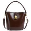 Fashionable Winter 2023 Vintage Casual Bucket Bag Soft Retro Pu Crossbody