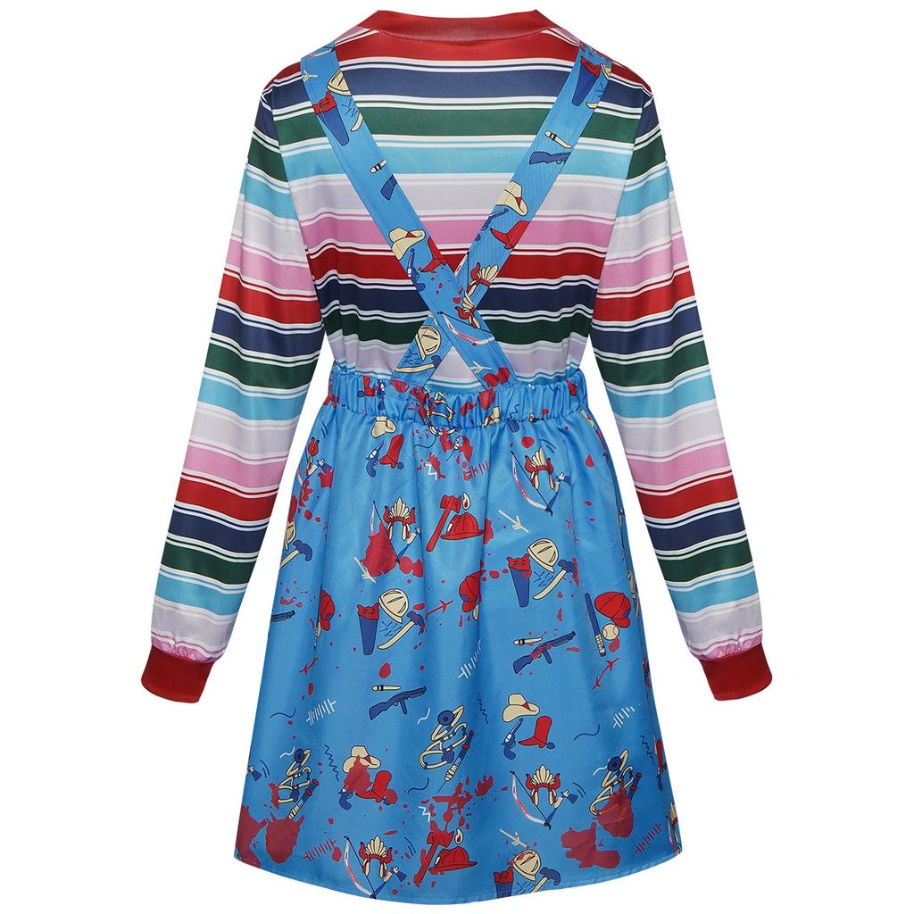 Women Chucky Cosplay Dress Killer Doll Costume Horror Costume Movie Character Outfits Halloween Costumes(140cm-3xl)