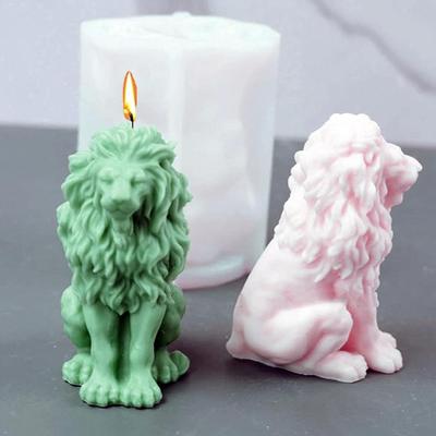 Weiwu Lion King Silicone Candle Mold 3D Sitting Lion Animal Soap Gypsum Crafts Resin Molds DIY Chocolate Ice Cube Baking Tools