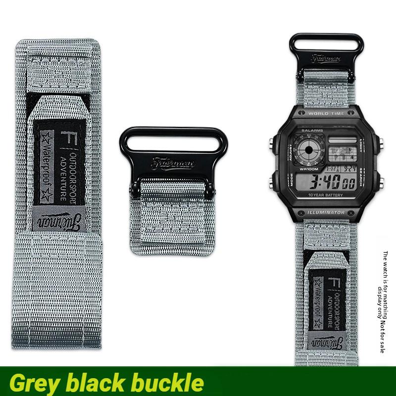Pro Casio 3299 AE-1200WH AE1300 Řemínek k hodinkám Modifikace AE1200 Prodyšný nylon Venkovní řemínek Kovový kroužek Camouflage příslušenství