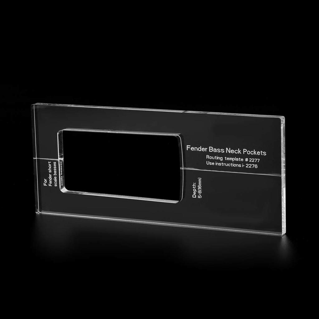 Musiclily Pro Acrylic Bass Neck Template for Short Scale Basses Musicmaster/Mustang