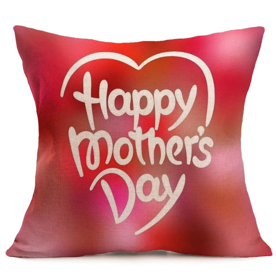 New Mother's Day Gift Text Love Pattern Pillowcase Linen Print Decorative Pillow Cushion Cover