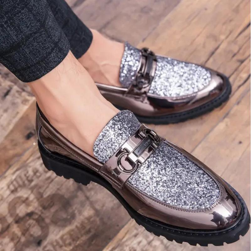 2025 summer new men's trend one-pedal leather shoes Korean version casual hairstylist shoes fashionable height-increasing Doudou shoes