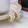 Elegant Rhinestone Beaded Flower Tassel Earrings for Women - Delicate Forest-Inspired Ear Studs
