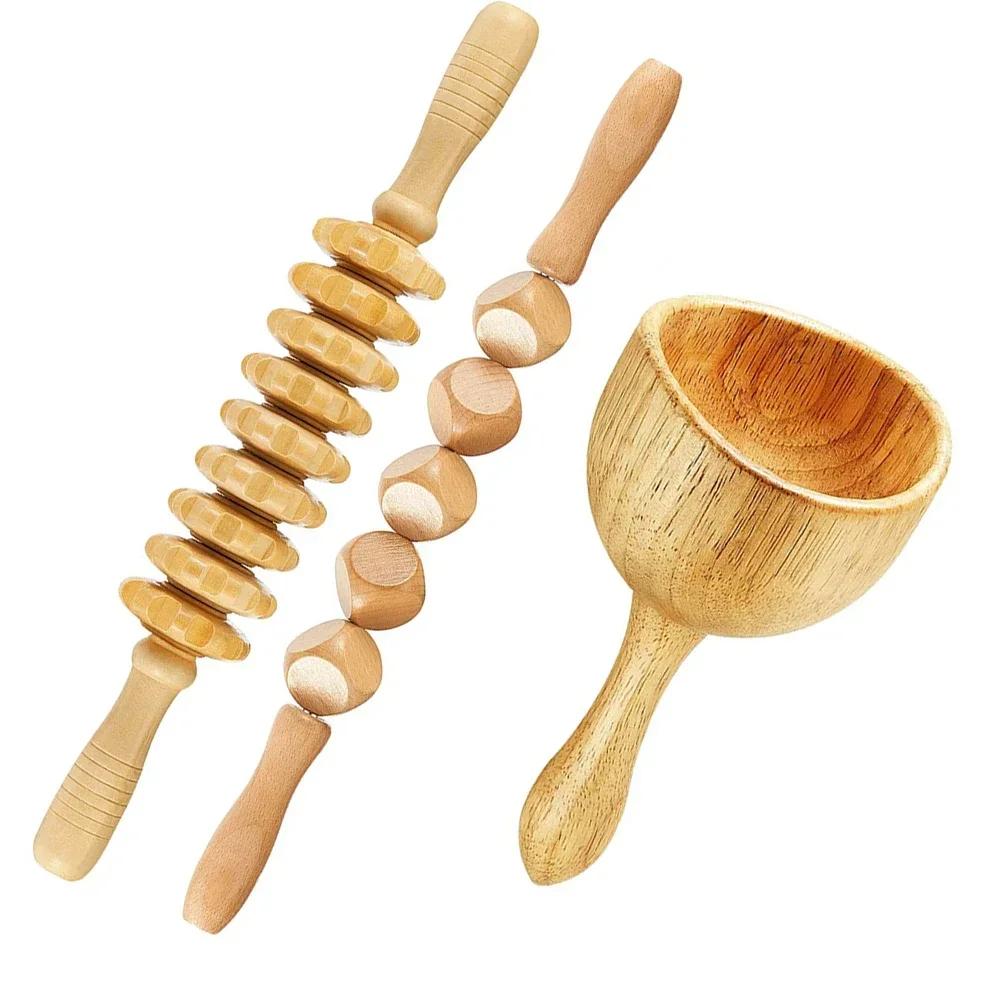 3pcs Maderoterapia Kit Complete Massager Mader Therapy Body Therapy Complete Professional Wood Massage Tools For Body Contour