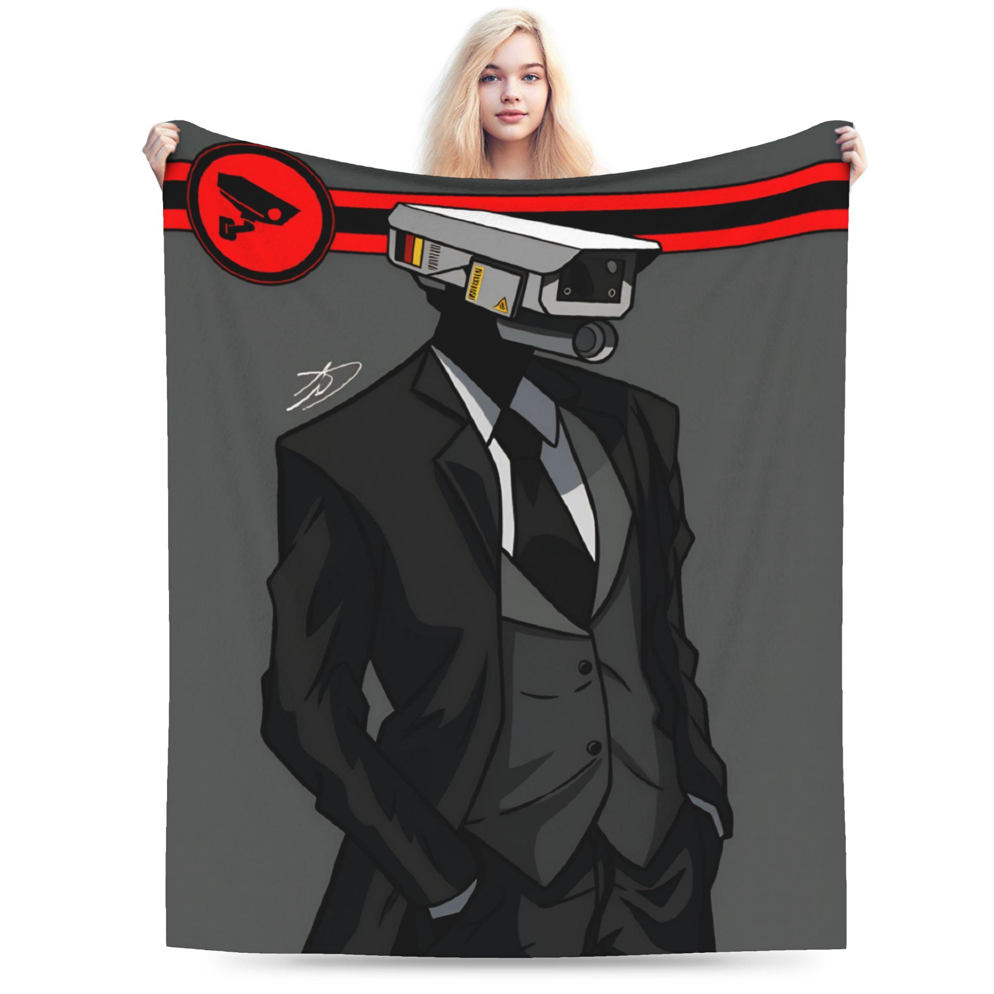 Dark Titan Speakerman Skibidi Toilet Blanket Quality Warm Soft  Throw Blanket Winter Boy Girl Home Decor Funny Bedspread 30x40in