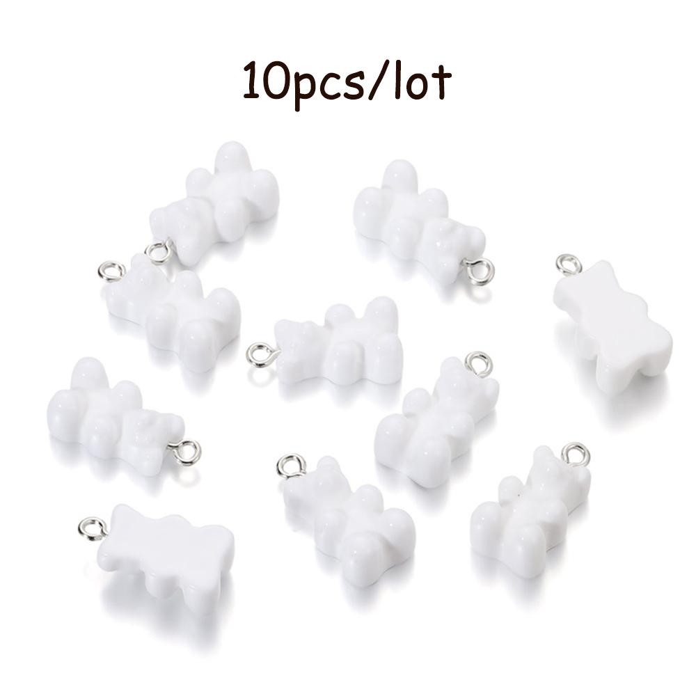 10/20Pcs Candy Bear Pendant Charms for Necklace Bracelet Earrings Jewelry Making Diy Findings Resin Bears Christmas Making