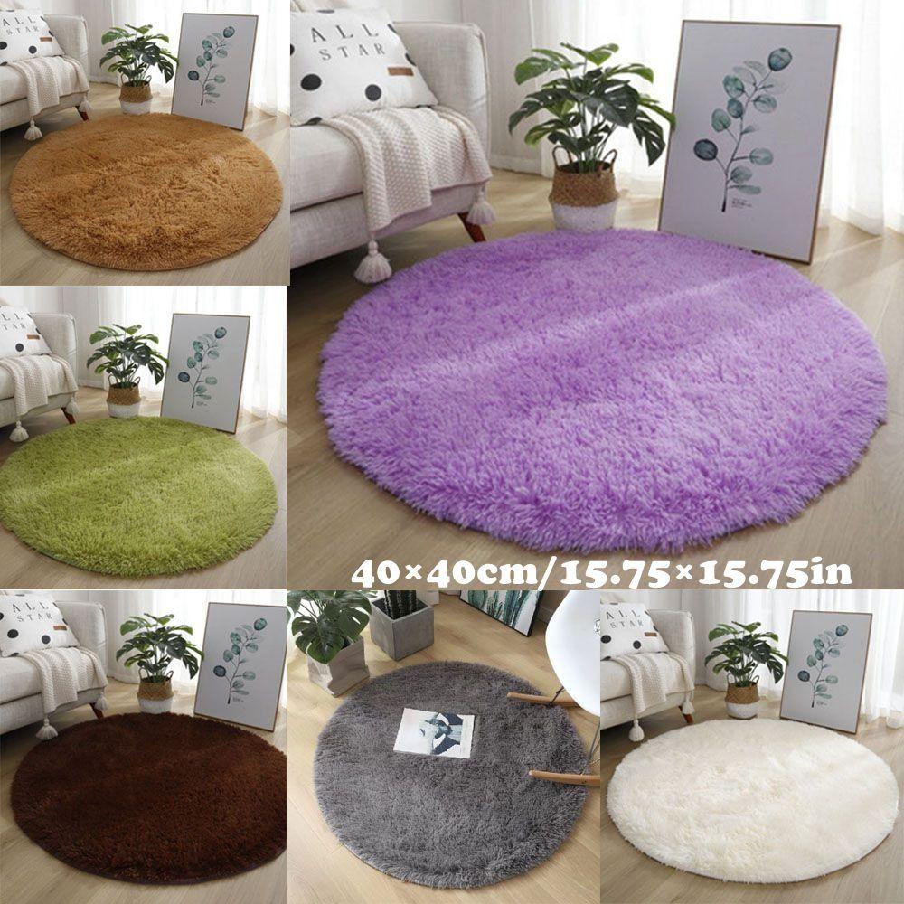 Non Slip Round Carpet Soft Plush Furry Carpet  For Living Room Home Decor Bedroom