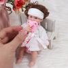 6'' Reborns Doll Mini Newborn Girl Doll Full Body Soft Silicone Life Like Doll with Brown Hair Realistic Doll Baby Toy