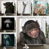 Funny Shower Curtain 3D Bath Curtains Monkey Orangutan Animal Printing Waterproof Polyester For Bathroom Decor Large 180X200Cm