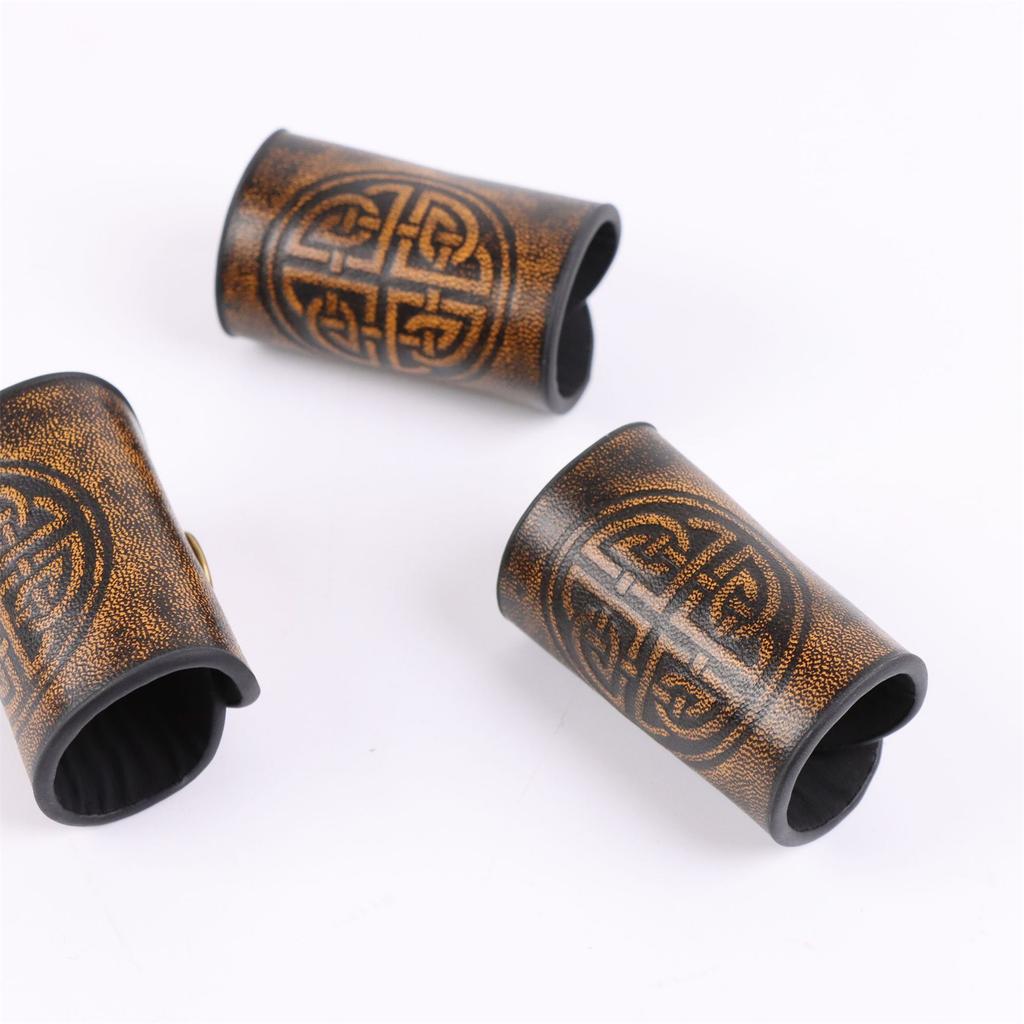 Viking Inspired Embossed PU Leather Hair Accessories Fashion Hair Ornament With Norse Symbols For Men And Women