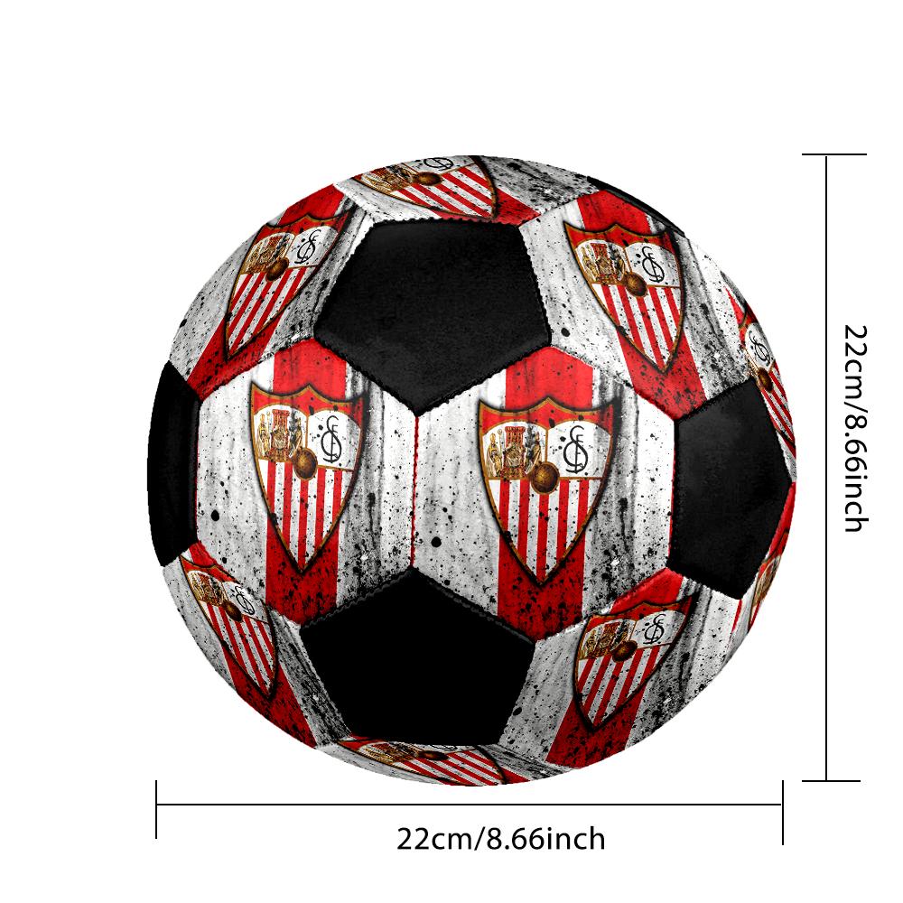 SIZE 5 Sevilla FC Soccer Ball Colorful All Ages Machine Stitched PVC Competition Ready Durable High-Bounce