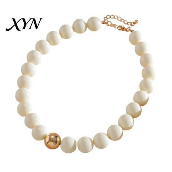 Beads Bracelet Beaded Jewelry for Women, Acrylic Big Choker Necklace Necklace, Round Stretch Bracelet, Summer Retro Accessory Adjustable